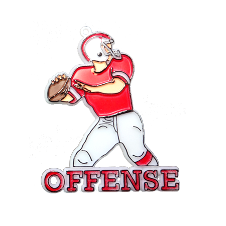 Offense Player - 2.25" - White/Red - 2 pc. pkg.
