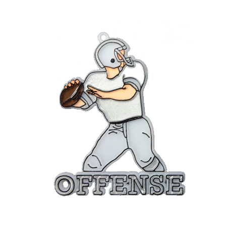 Offense Player - 2.25" - White/Silver - 2 pc. pkg.