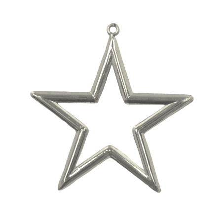 Open Star - 3" - Metallic Silver - 1 pc. pkg.