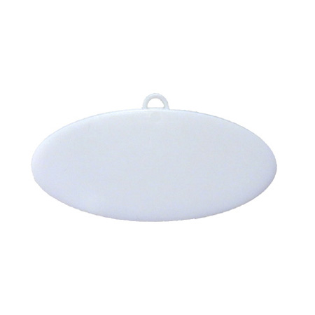 1.25" x 3" Blank Oval Charm - White - 8 pc. pkg.