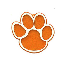 Paw Print Charm - 2" - Orange/White - 2 pc. pkg.
