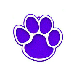Paw Print Charm - 2" - Purple/White - 2 pc. pkg.