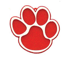 Paw Print Charm - 2" - Red/White - 12 pc. pkg.
