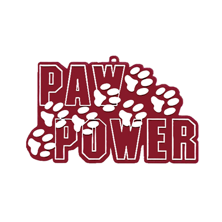 Paw Power Charm - 4" - Burgundy/White - 1 pc. pkg.