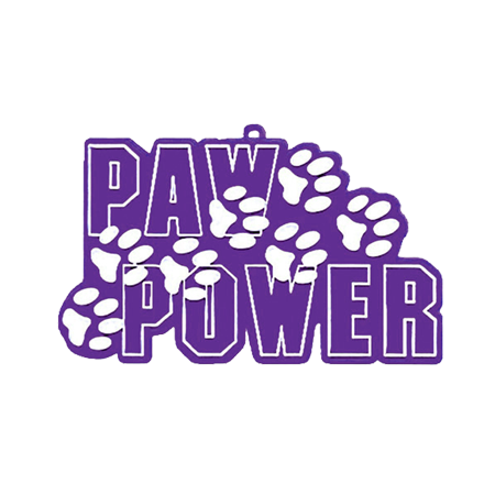 Paw Power Charm - 4" - Purple/White - 1 pc. pkg.