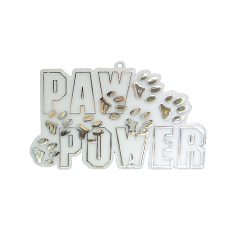 Paw Power Charm - 4" - White/Metallic Silver - 1 pc. pkg.