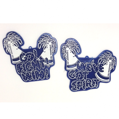 Pom Pom Megaphone - 3" - Navy/White - 2 styles per pkg.