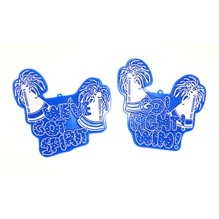 Pom Pom Megaphone - 3" - Royal/White - 2 styles per pkg.