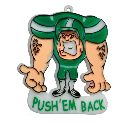 Push Em Back Player - 2" - White/Emerald - 1 pc. pkg.