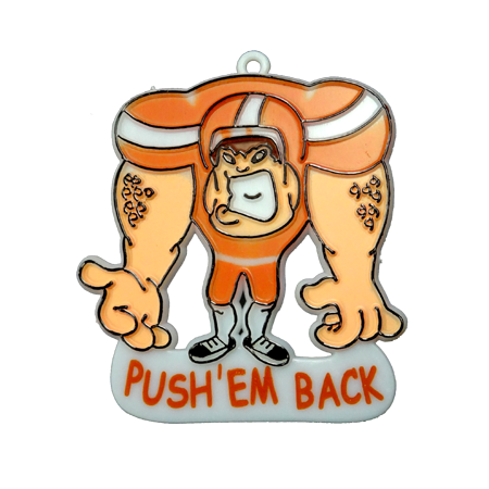 Push Em Back Player - 2" - White/Orange - 1 pc. pkg.