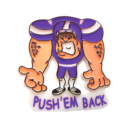Push Em Back Player - 2" - White/Purple - 1 pc. pkg.