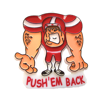 Push Em Back Player - 2" - White/Red - 1 pc. pkg.