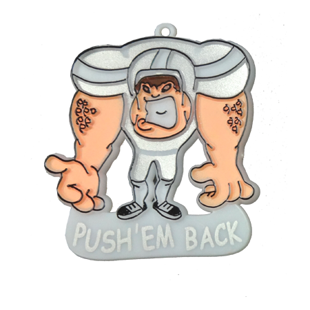 Push Em Back Player - 2" - White/Silver - 1 pc. pkg.