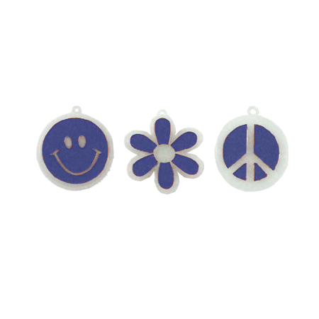 Retro Charms Asst. - 1.25" - Nite Glow/Navy - 3 pc. pkg.