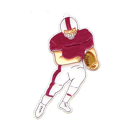 Running Football Player - 3.5" - White/Burgundy - 2 pc. pkg.
