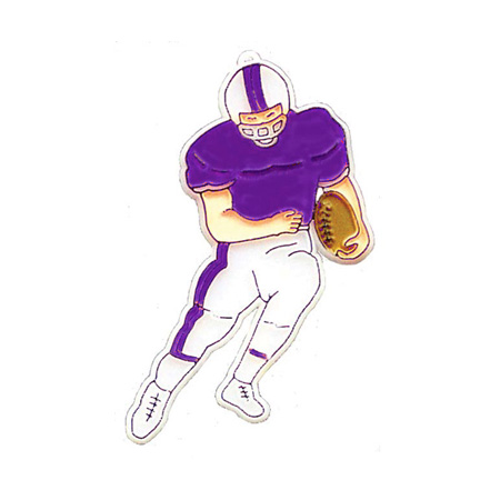 Running Football Player - 3.5" - White/Purple - 2 pc. pkg.