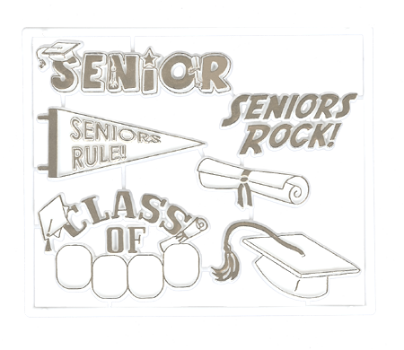 Senior Charm Pack - White /Metallic Silver - 6 pc. pkg.