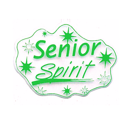Senior Spirit Charm - 3.5" - White/Emerald - 1 pc. pkg.