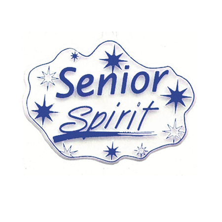 Senior Spirit Charm - 3.5" - White/Navy - 1 pc. pkg.