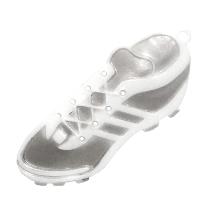 3" Domed Sports Shoe - Silver/White Stripes - 2 pc. pkg.