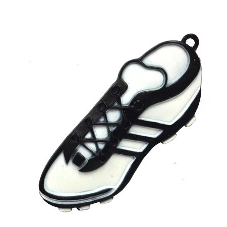 3" Domed Sports Shoe - White/Black Stripes - 2 pc. kg.