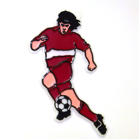 3" Soccer Player - White/Burgundy - 1 pc. pkg.
