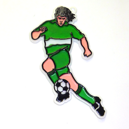 3" Soccer Player - White/Emerald - 1 pc. pkg.