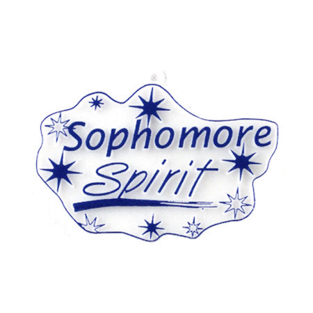 Sophomore Spirit Charm - 3.5" - White/Navy - 1 pc. pkg.