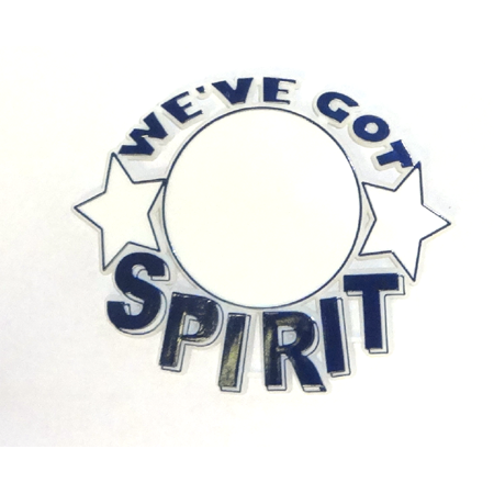 Spirit Badge with Pin Back - 3.5" - White/Black - 1 pc. pkg.