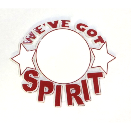 Spirit Badge with Pin Back - 3.5" - White/Burgundy - 1 pc. pkg.
