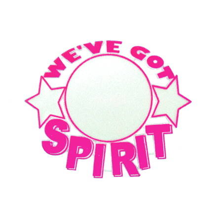 Spirit Badge with Pin Back - 3.5" - White/Hot Pink - 1 pc. pkg.