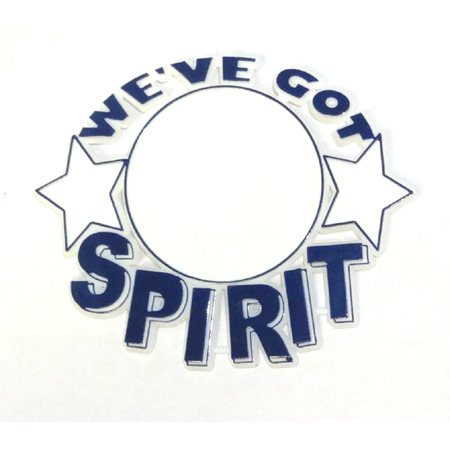 Spirit Badge with Pin Back - 3.5" - White/Navy - 12 pc. pkg.