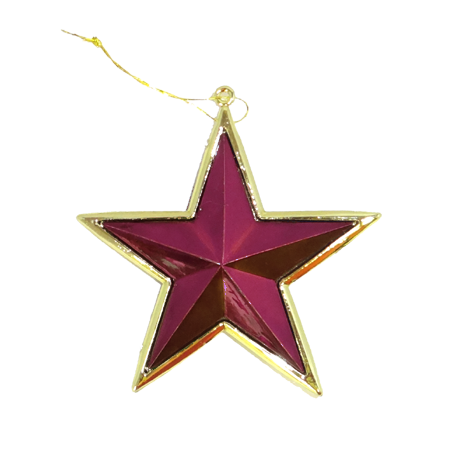 2-Color Star - 2.25" - Burgundy/Gold Edge - 1 pc. pkg.