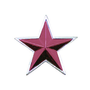 2-Color Star - 2.25" - Burgundy/Silver Edge - 1 pc. pkg.