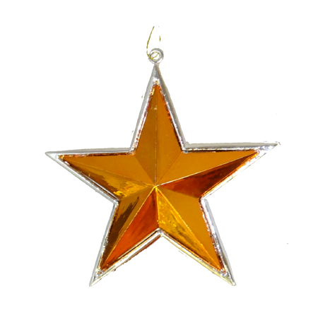 2-Color Star - 2.25" - Orange/Silver Edge - 1 pc. pkg.