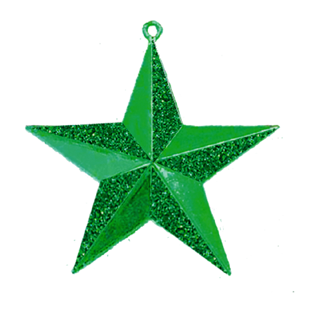3-D Glitter Star - 2.25" - Metallic Emerald - 1 pc. pkg.