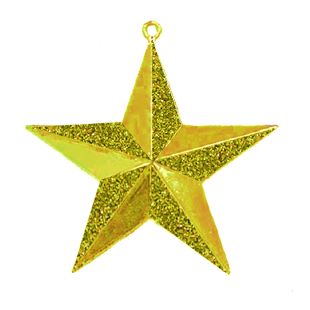 3-D Glitter Star - 2.25" - Metallic Gold - 1 pc. pkg.