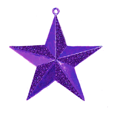3-D Glitter Star - 2.25" - Metallic Purple - 1 pc. pkg.