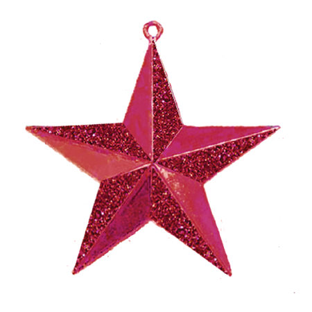 3-D Glitter Star - 2.25" - Metallic Red - 1 pc. pkg.