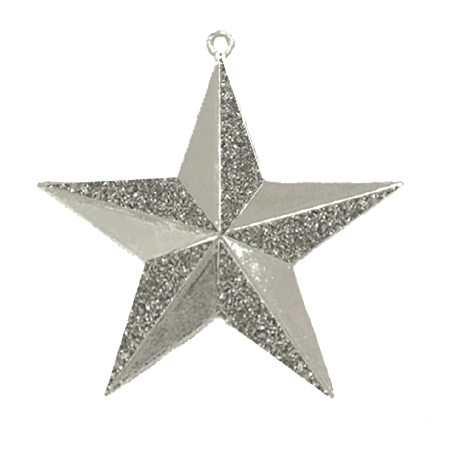 3-D Glitter Star - 2.25" - Metallic Silver - 1 pc. pkg.