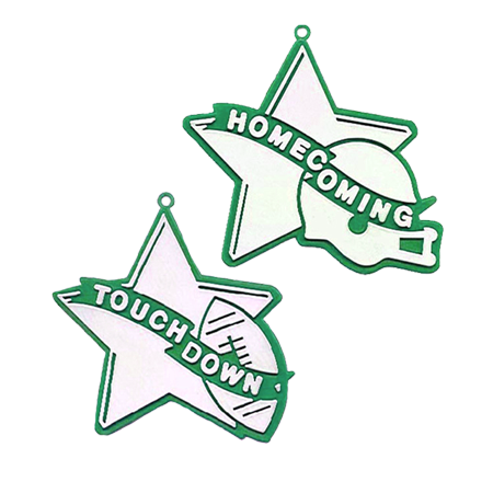 Star Duo Charms - 3.5" - Emerald/White - 2 styles per pkg.