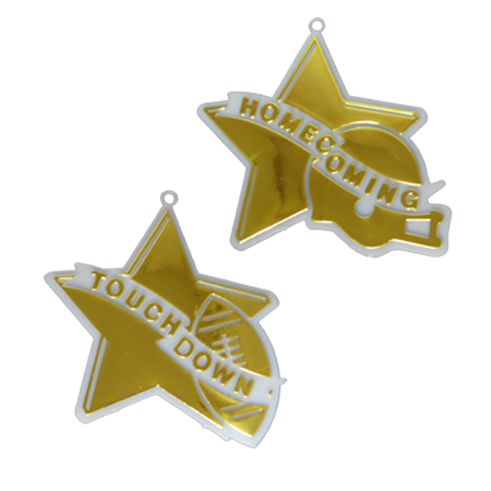 Star Duo Charms - 3.5" - White/Metallic Gold - 2 styles per pkg.