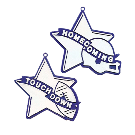 Star Duo Charms - 3.5" - Navy/White - 2 styles per pkg.
