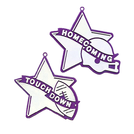 Star Duo Charms - 3.5" - Purple/White - 2 styles per pkg.