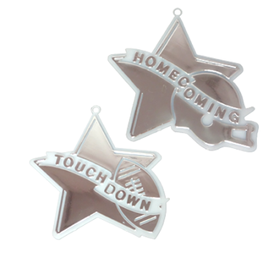 Star Duo Charms - 3.5" - White/Metallic Silver - 2 styles per pkg.