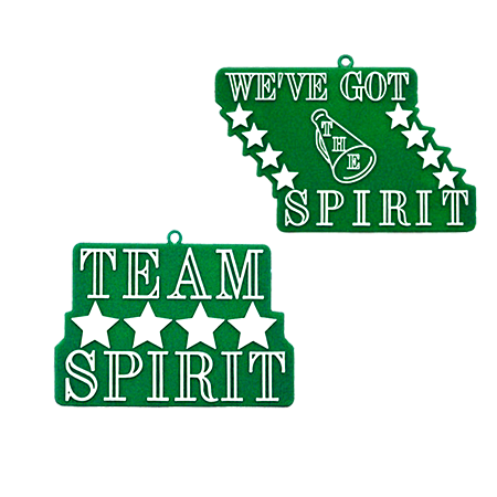 Team Spirit Duo - 3.75" - Emerald/White - 2 styles per pkg.