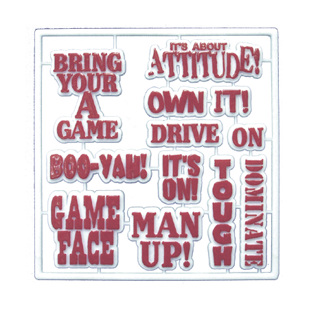 Team Words Pack - White/Burgundy - 1 set per pkg.