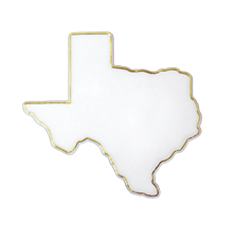 Texas Pin - 3" - White/Metallic Gold - 1 pc. pkg.