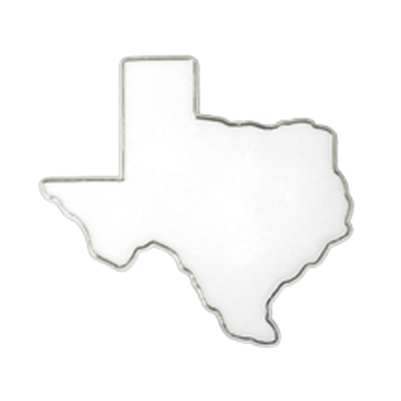 Texas Pin - 3" - White/Metallic Silver - 1 pc. pkg.