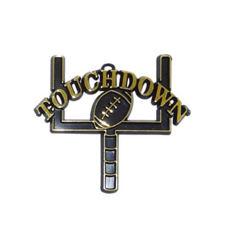 Touchdown Charm - 2" - Black/Metallic Gold - 2 pc. pkg.